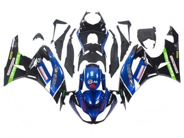 2009-2012 Kawasaki ZX6R Motorcycle Fairings - Blue Glossy Black Red Green Canada