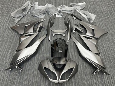 2009-2012 Kawasaki ZX6R Motorcycle Fairings - Matte Silver Black Canada