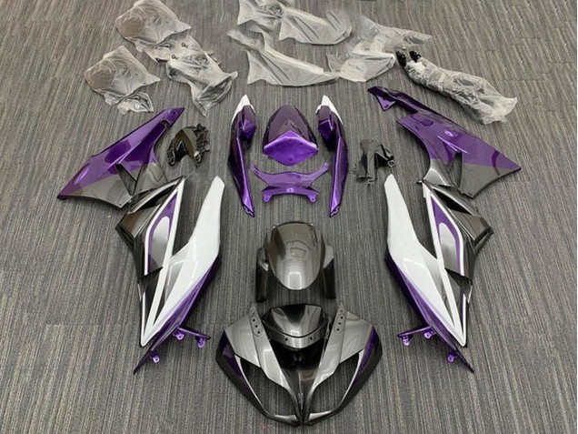 2009-2012 Kawasaki ZX6R Motorcycle Fairings - Purple White Silver Black Canada