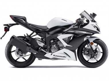 2013-2018 Kawasaki ZX6R Motorcycle Fairings Kit - White Matte Black Canada