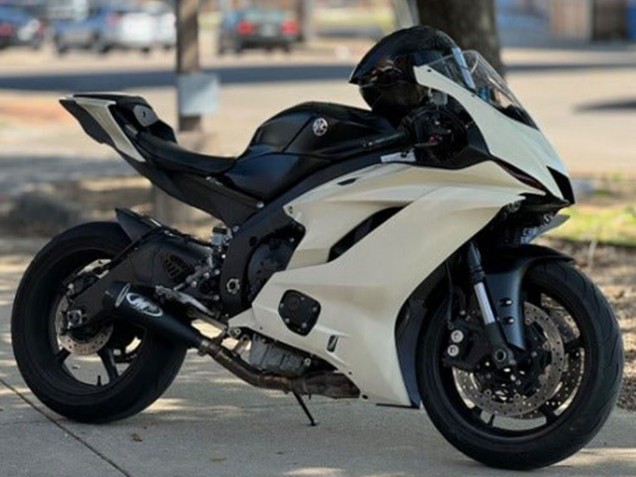 2013-2018 Kawasaki ZX6R Motorcycle Fairings - Cream White Matte Black Canada