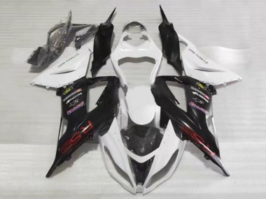 2013-2018 Kawasaki ZX6R Motorcycle Fairings - White Black Red RSS Canada