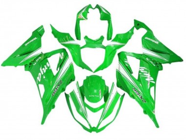 2013-2018 Kawasaki ZX6R Motorcycle Fairings - Green White Canada