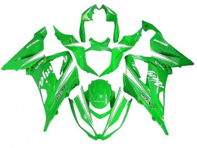 2013-2018 Kawasaki ZX6R Motorcycle Fairings - Green White Canada