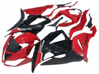 2013-2018 Kawasaki ZX6R Motorcycle Fairing - Red Glossy Black Canada