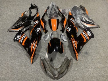 2013-2018 Kawasaki ZX6R Motorcycle Fairing - Orange Glossy Black Canada