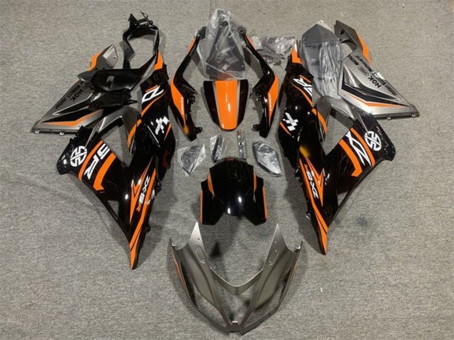 2013-2018 Kawasaki ZX6R Motorcycle Fairing - Orange Glossy Black Canada
