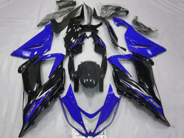 2013-2018 Kawasaki ZX6R Motorcycle Fairings - Blue Glossy Black Canada