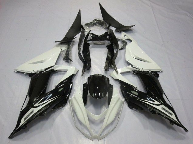 2013-2018 Kawasaki ZX6R Motorcycle Fairings - Pearl White Glossy Black Canada