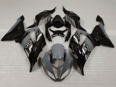 2013-2018 Kawasaki ZX6R Motorcycle Fairings - Nardo Grey Glossy Black Canada