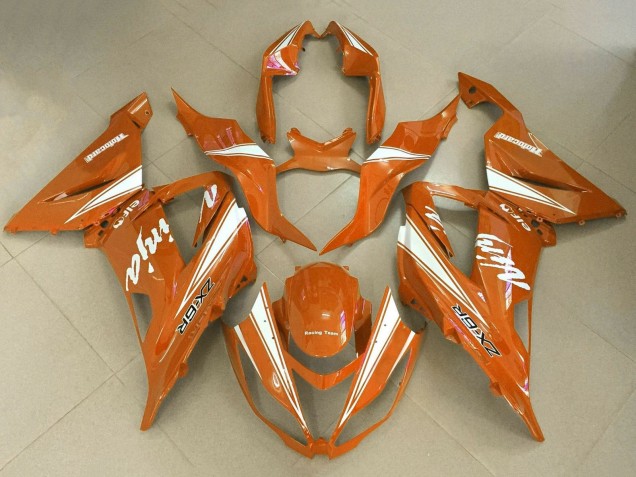 2013-2018 Kawasaki ZX6R Motorcycle Fairings - Orange White Canada