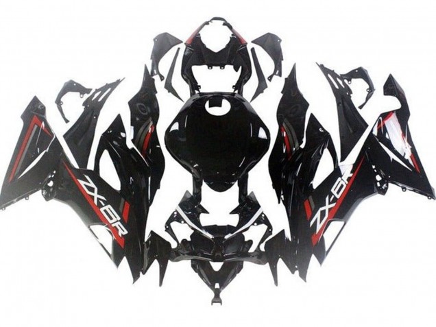 2019-2022 Kawasaki ZX6R Motorcycle Fairings - Glossy Black Red Canada