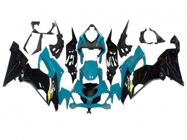 2019-2022 Kawasaki ZX6R Motorcycle Fairings - Teal Blue Glossy Black Yellow Canada