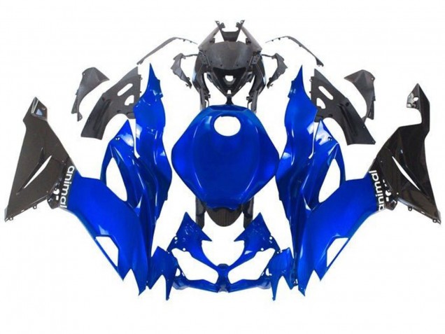 2019-2022 Kawasaki ZX6R Motorcycle Fairings - Blue Glossy Black Canada