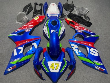 2005-2006 Suzuki GSXR 1000 Motorcycle Fairings - Blue Green White Red 47 Racing Canada
