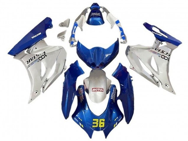 2017-2025 Suzuki GSXR1000 Motorcycle Fairings - Blue Silver Motul 36 Canada