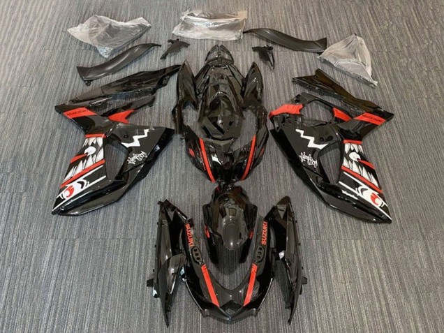 2009-2016 Suzuki GSXR 1000 Motorcycle Fairings - Black Red White Jaws Shark Canada