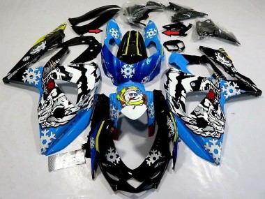 2009-2016 Suzuki GSXR 1000 Motorcycle Fairings - Blue Black White Snow Canada