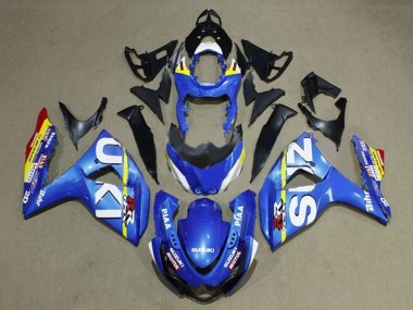 2009-2016 Suzuki GSXR 1000 Motorcycle Fairings - Blue White Yellow Stripe Canada