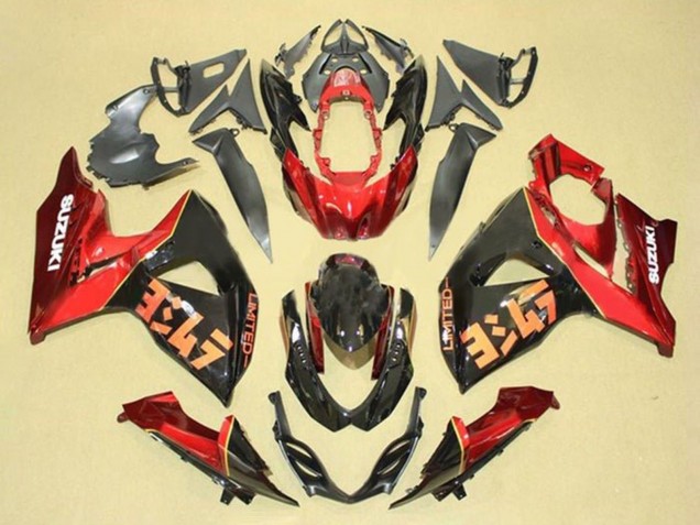 2009-2016 Suzuki GSXR 1000 Motorcycle Fairing Kits - Red Black Canada