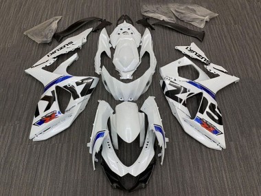 2009-2016 Suzuki GSXR 1000 Bike Fairings - White Blue Stripe Canada
