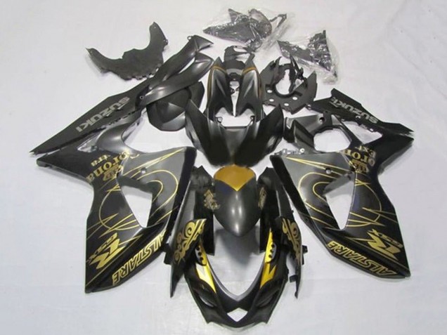 2009-2016 Suzuki GSXR 1000 Motorcycle Fairings - Black Gold Tribal Canada