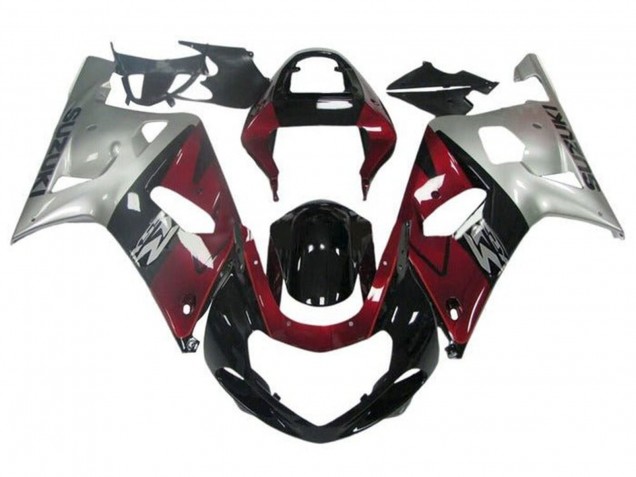 2001-2003 Suzuki GSXR 600 / GSXR 750 Motorcycle Fairing - Silver Red Glossy Black Canada