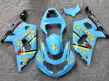 2001-2003 Suzuki GSXR 600 / GSXR 750 Motorcycle Fairings - Light Blue Yellow Black Black Rizla Canada