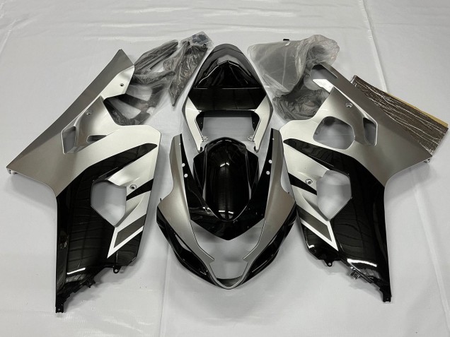 2001-2003 Suzuki GSXR 600 / GSXR 750 Motorcycle Fairings - Silver Glossy Black Canada