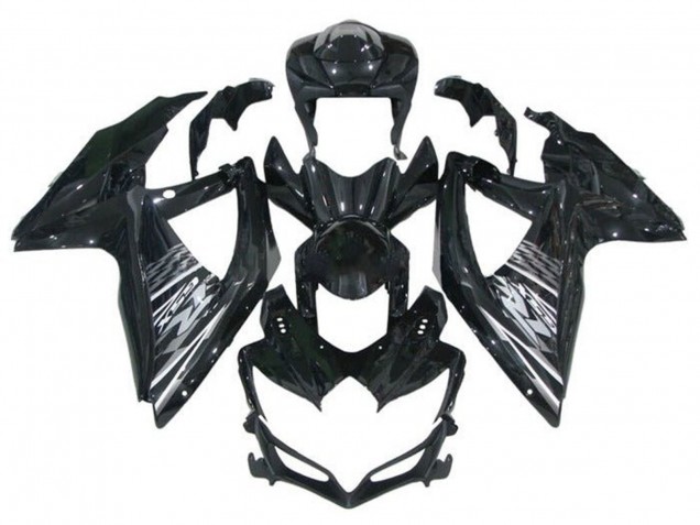 2008-2010 Suzuki GSXR 600 / GSXR 750 Motorcycle Fairings - Glossy Black Grey Canada