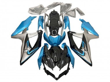 2008-2010 Suzuki GSXR 600 / GSXR 750 Motorcycle Fairings - Light Blue Silver Glossy Black Canada