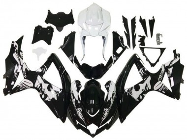 2008-2010 Suzuki GSXR 600 / GSXR 750 Motorcycle Fairings - White Glossy Black Leyla Canada