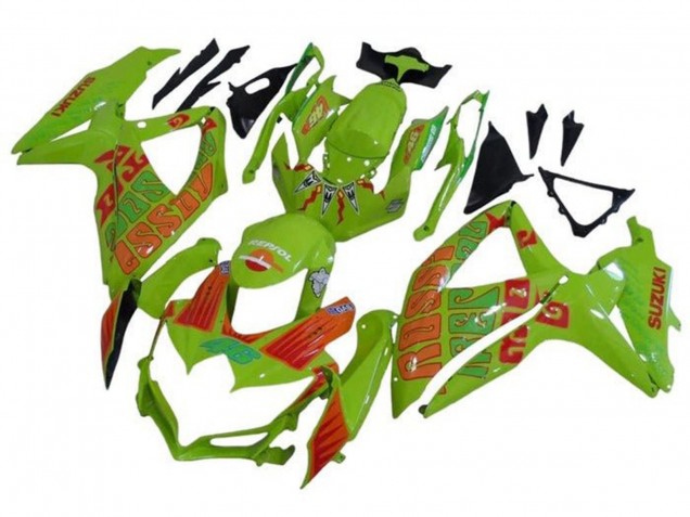 2008-2010 Suzuki GSXR 600 / GSXR 750 Motorcycle Fairings - Green Orange Rossi Canada