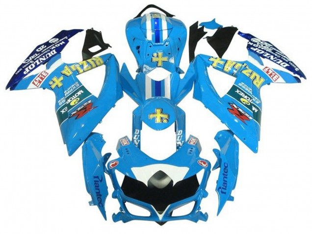 2008-2010 Suzuki GSXR 600 / GSXR 750 Motorcycle Fairings - Light Blue Yellow Rizla Canada