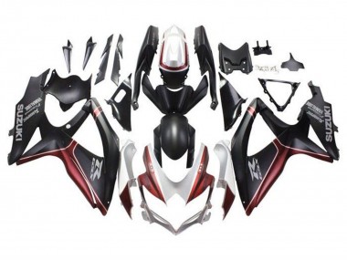 2008-2010 Suzuki GSXR 600 / GSXR 750 Motorcycle Fairings - White Red Matte Black Canada