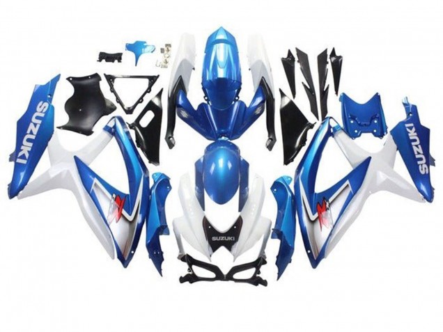 2008-2010 Suzuki GSXR 600 / GSXR 750 Motorcycle Fairings - White Light Blue Red Canada