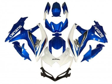 2008-2010 Suzuki GSXR 600 / GSXR 750 Motorcycle Fairings - White Blue Silver Canada