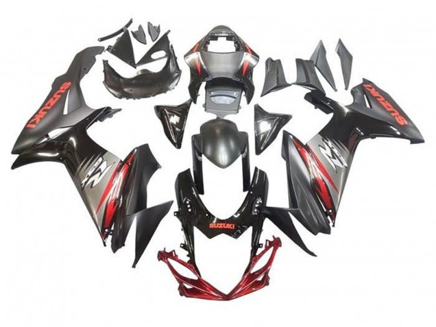 2011-2024 Suzuki GSXR 600 / GSXR 750 Motorcycle Fairings - Black Grey Red Canada