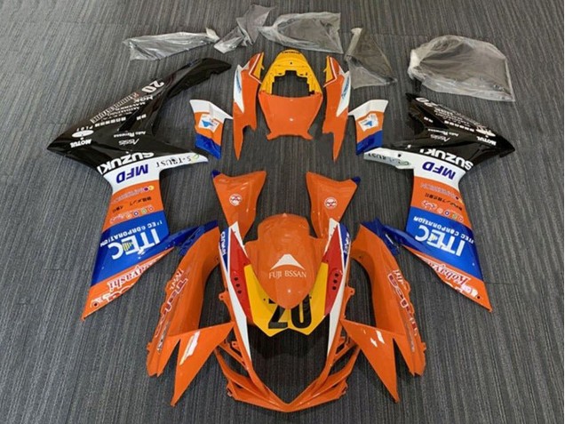 2011-2024 Suzuki GSXR 600 / GSXR 750 Motorcycle Fairings - Orange Blue White Black Yellow 20 Canada