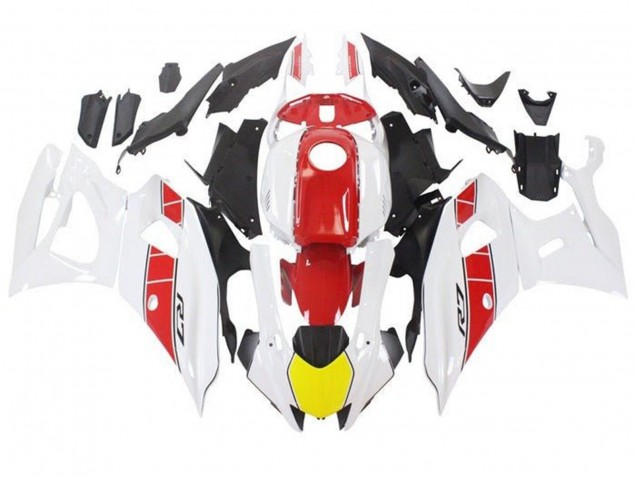 2021-2024 Yamaha YZF R7 Motorcycle Fairings - White Yellow Red Stripe Canada