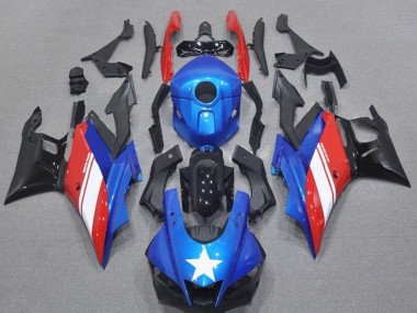 2019-2021 Yamaha YZF R3/R25 Motorcycle Fairings - Blue Red White Star Canada