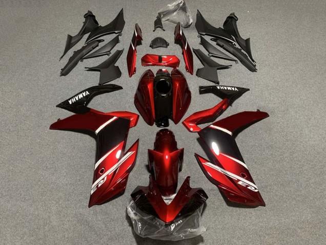2022-2024 Yamaha YZF R3/R25 Motorcycle Fairings - Red White Glossy Black Canada