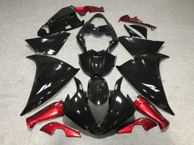 2009-2011 Yamaha YZF 1000 R1 Motorcycle Fairings - Glossy Black Red Canada