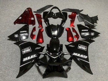2009-2011 Yamaha YZF 1000 R1 Motorcycle Fairings - Glossy Black GYTR Red Canada