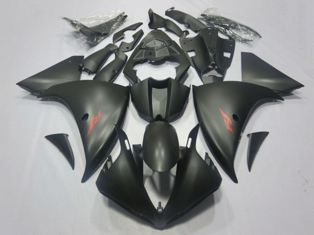 2009-2011 Yamaha YZF 1000 R1 Motorcycle Fairings - Matte Black Red Decal Canada