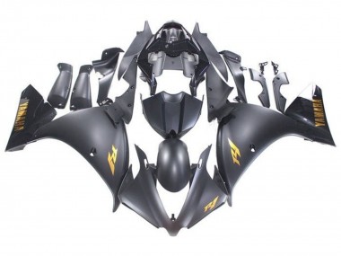 2009-2011 Yamaha YZF 1000 R1 Motorcycle Fairings - Matte Black Gold Decals Canada