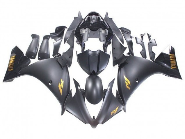 2009-2011 Yamaha YZF 1000 R1 Motorcycle Fairings - Matte Black Gold Decals Canada