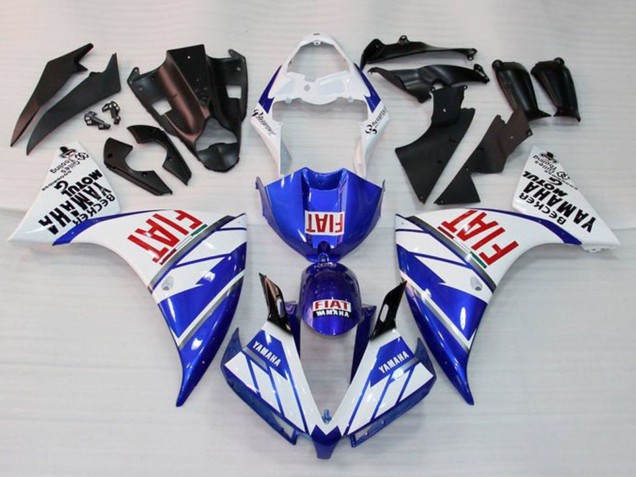 2012-2014 Yamaha YZF 1000 R1 Motorcycle Fairing - White Blue Red Fiat Canada