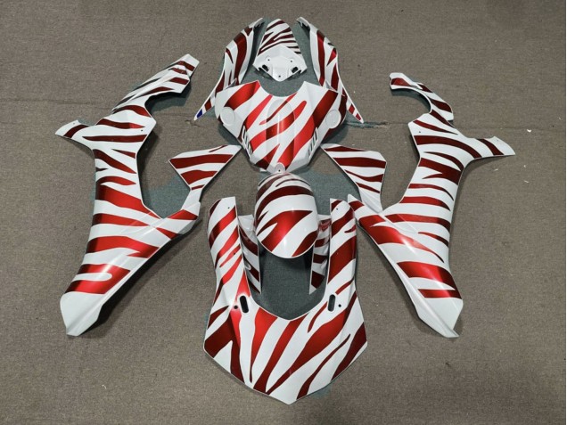2015-2019 Yamaha YZF 1000 R1 Motorcycle Fairings - White Red Zebra Canada