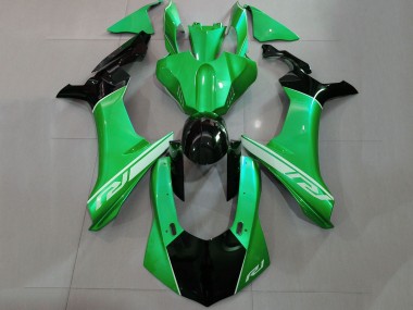 2015-2019 Yamaha YZF 1000 R1 Motorcycle Fairings - Green Glossy Black Silver Canada